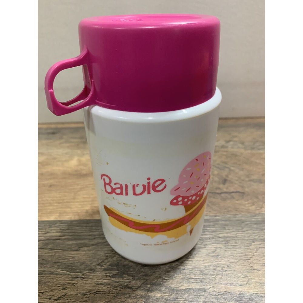 Vintage 1990 Mattel Barbie Lunchbox Thermos *** Thermos Only***‎